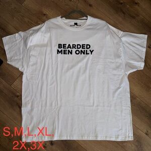 White Bearded Men Only T-Shirt